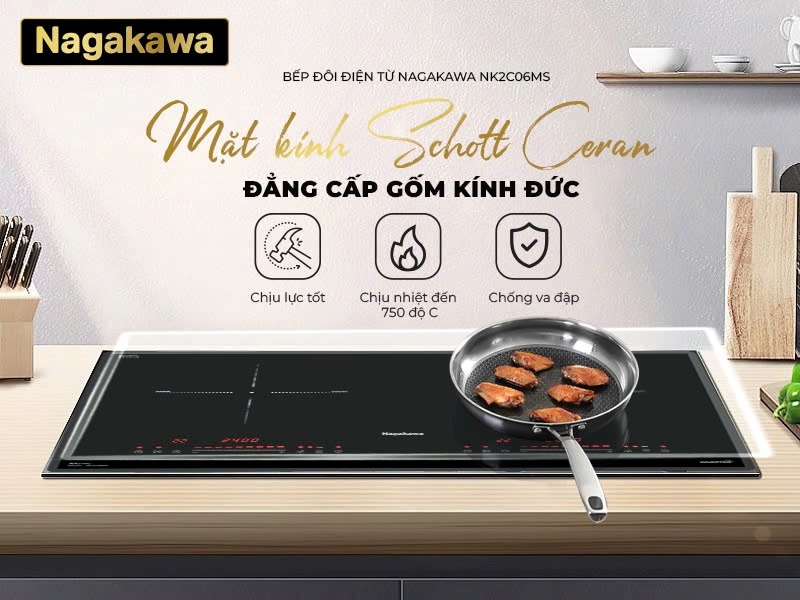 Bếp điện từ đôi Nagakawa NK2C06MS (hình 3)