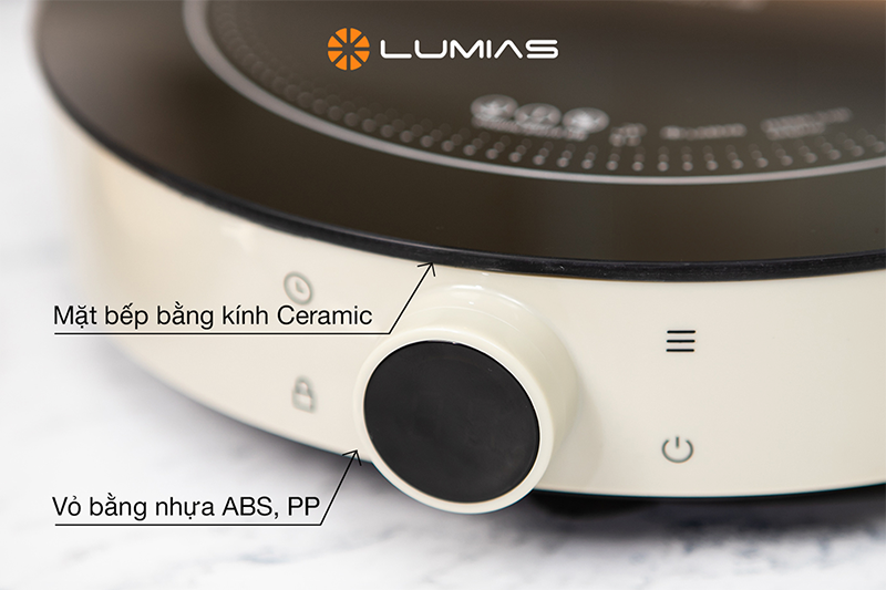 Bếp điện từ Lumias LK24-220B trang bị mặt bếp bằng kính ceramic