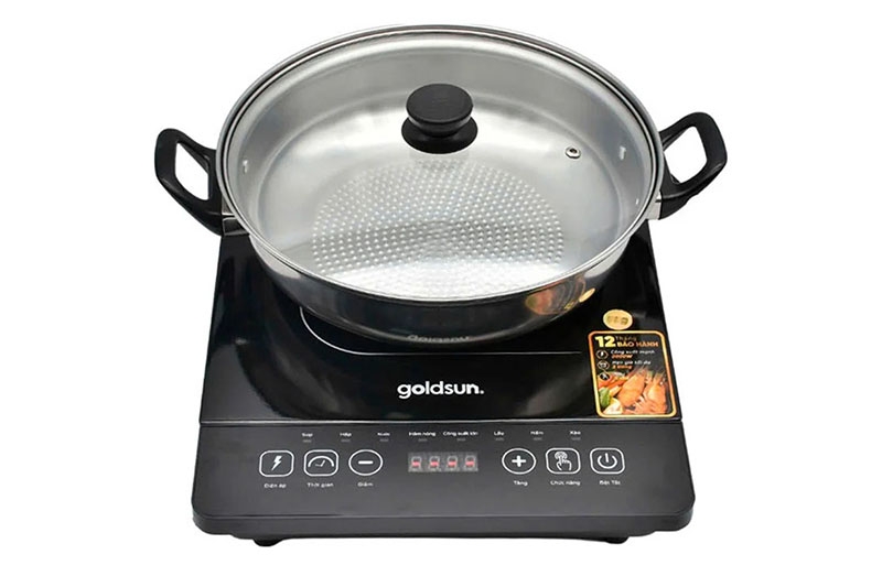 Bếp điện từ đơn cảm ứng 2000W Goldsun GIC3205-D (Kèm nồi) (hình 2)