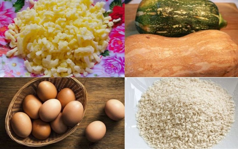 Nguyên liệu làm bí đỏ chiên xù phô mai béo ngậy