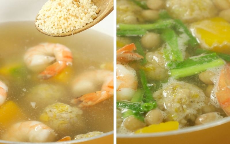 Canh bí đỏ nấu tôm 6