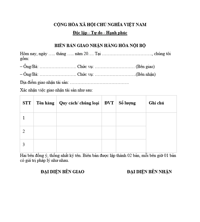 bien ban giao nhan hang hoa noi bo