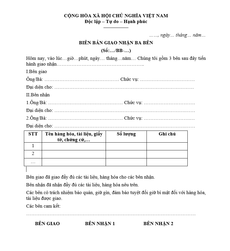 bien ban giao nhan hang hoa 3 ben