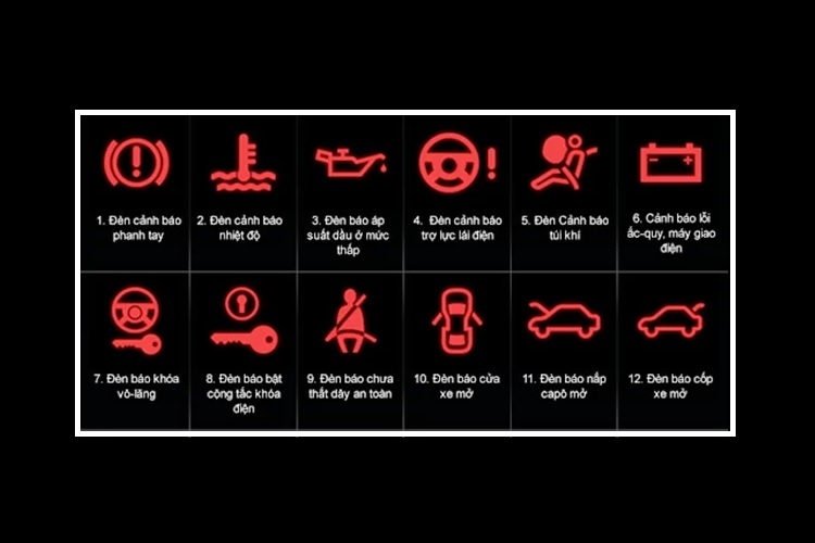 biểu tượng các đèn cảnh báo trên xe ô tô tải 1