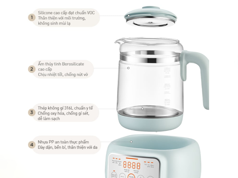 Bình đun nước pha sữa Joyoung 1.2 lít JBM-530 - hình 7