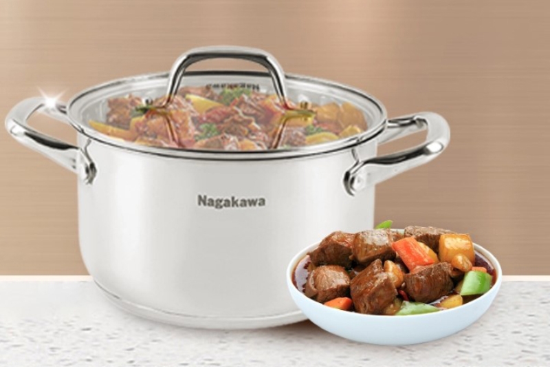 Bộ 3 nồi inox 5 đáy Nagakawa NAG1360 - hình 3