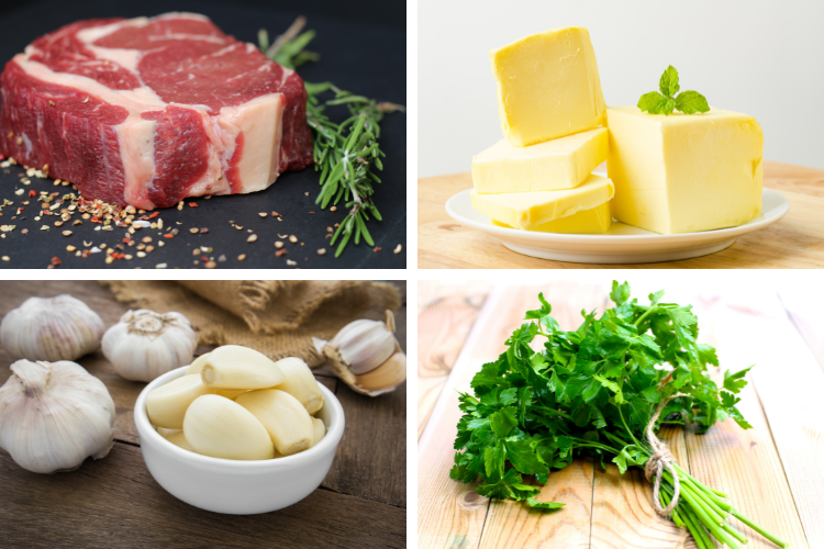 bò bít tết sốt bơ tỏi bằng nồi chiên không dầu hình 2