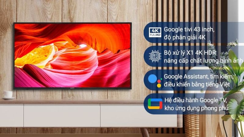 Google Tivi Sony 4K 43 inch KD-43X75K