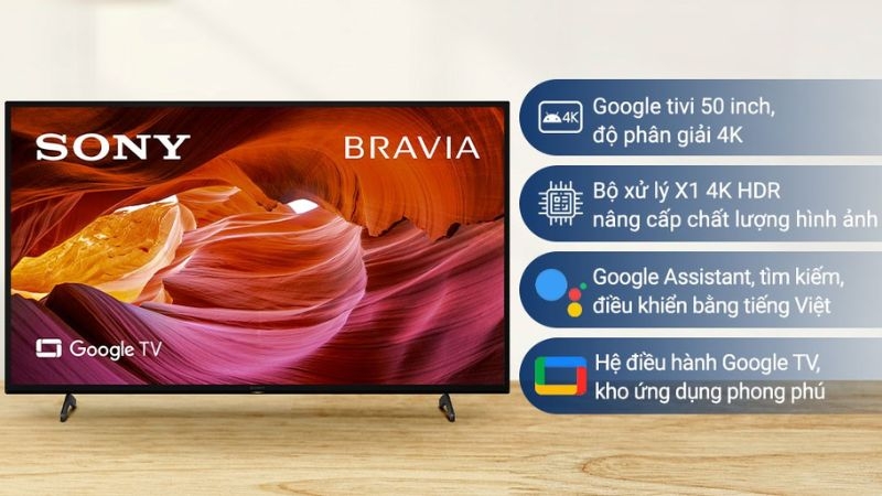 Google Tivi Sony 4K 50 inch KD-50X75K