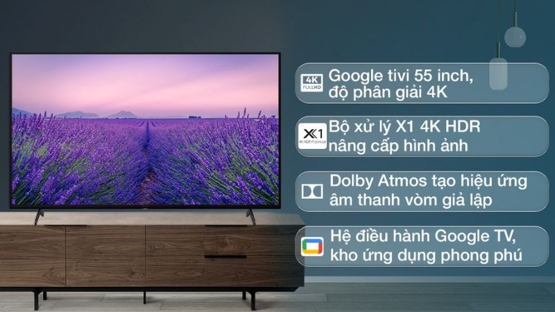 Google Tivi Sony 4K 55 inch KD-55X75K