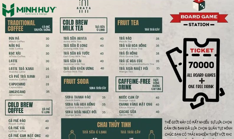 Thiết kế menu chất lượng, giá hợp lý
