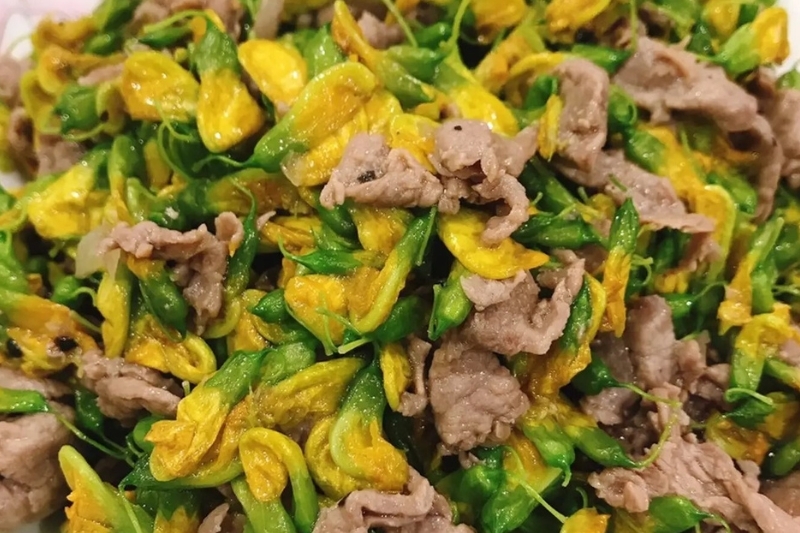 Bông điên điển xào thịt bò 2