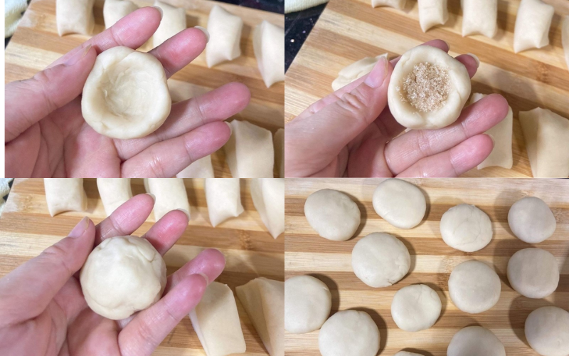 Tạo hình bột mì và nhân đường