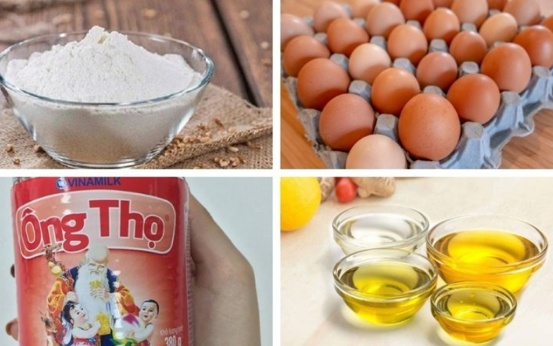 Nguyên liệu làm bánh bột mì rán ngọt