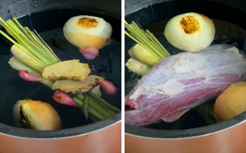 Nấu nước dùng bò