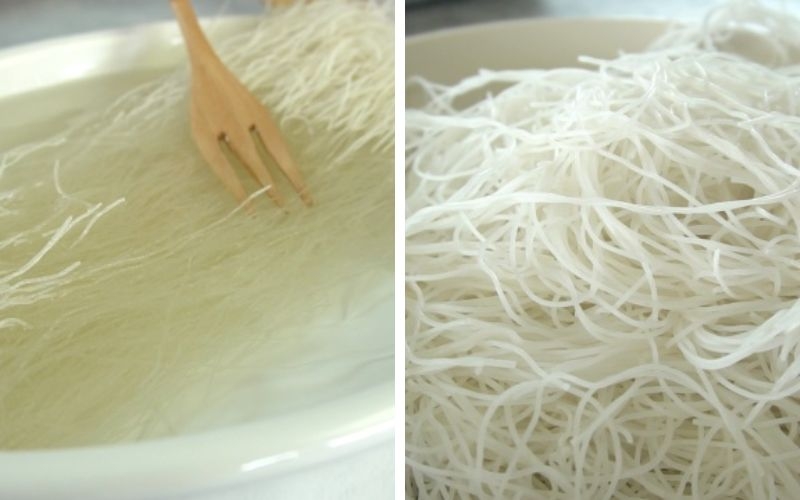 Trụng bún gạo