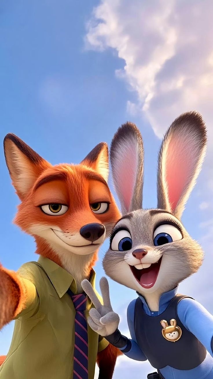 Hình nền Cáo và Thỏ Zootopia Full HD cho điện thoại