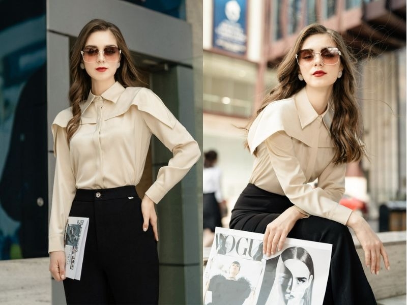 Áo màu be phối với quần màu gì 8
