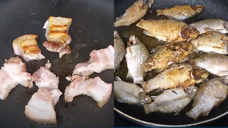 Cách làm cá diếc kho khế thịt ba chỉ 3