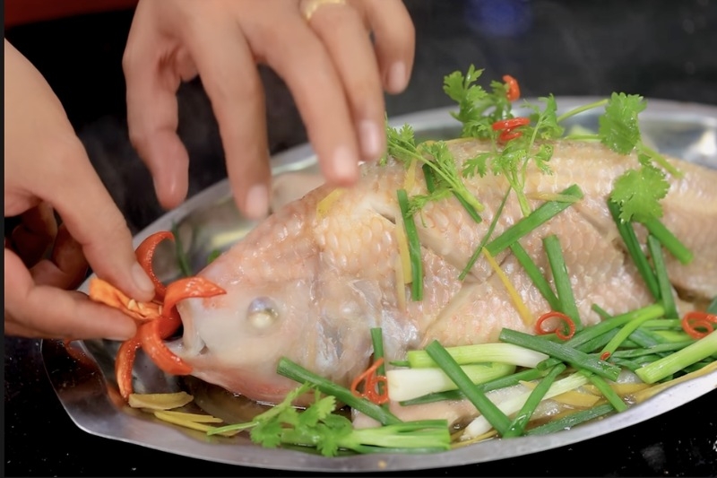 cá diêu hồng hấp tàu xì 4