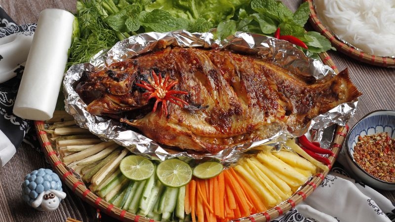 Cá ét mọi nướng muối ớt