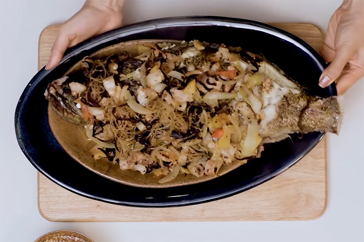 cá mú hấp bún tàu nấm mèo hình 3