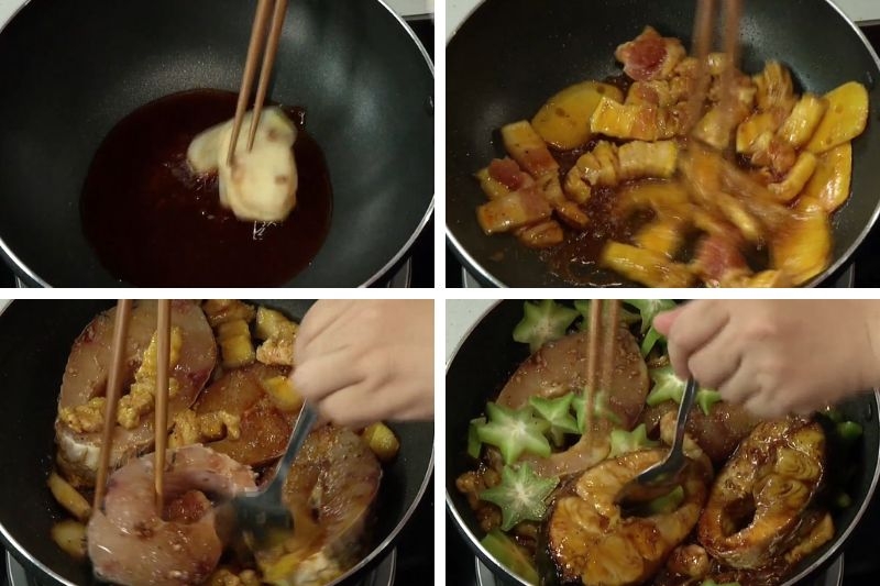 Cá trắm kho khế chua ảnh 4