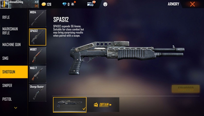 các loại súng trong free fire 5