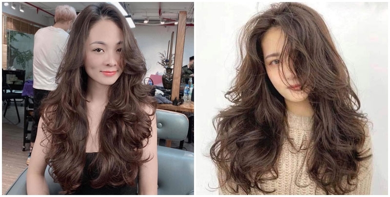 các mẫu tóc xoăn lọn to dài đẹp hình 4