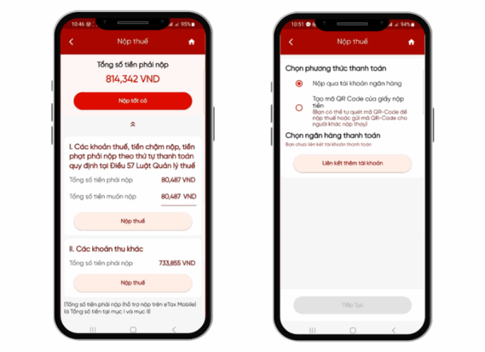 các ngân hàng hỗ trợ nộp thuế qua app 4