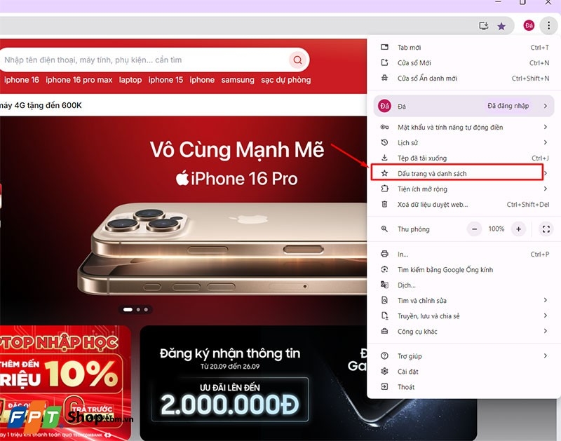Cách ẩn hiện thanh dấu trang hình 4