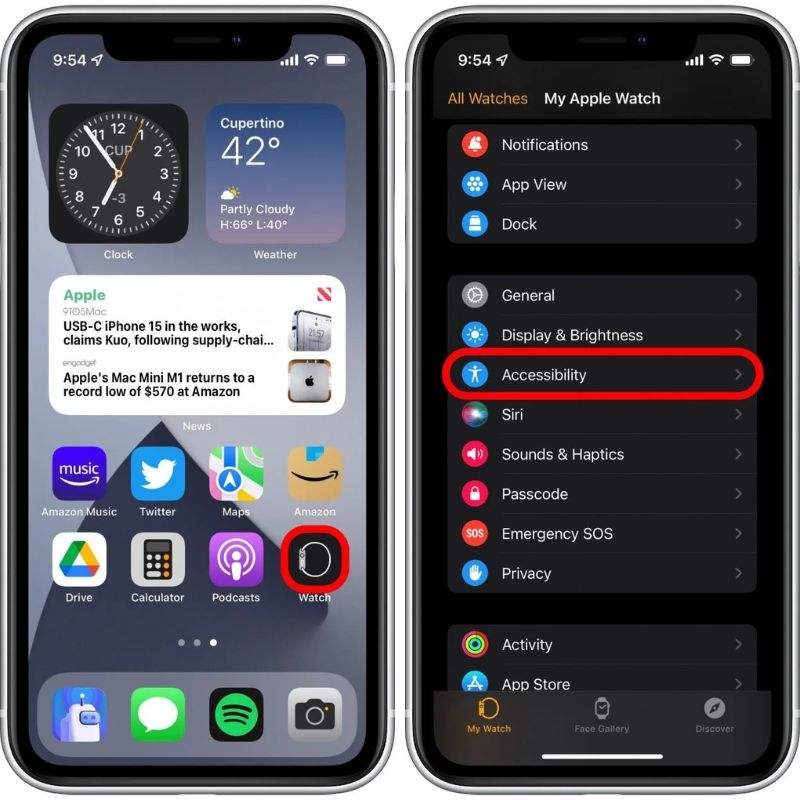 Cách bật AssistiveTouch trên Apple Watch bằng iPhone