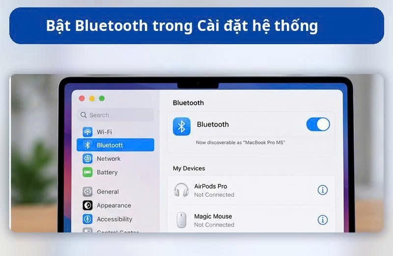 Cách bật Bluetooth trên MacBook Pro M5 - hình 2