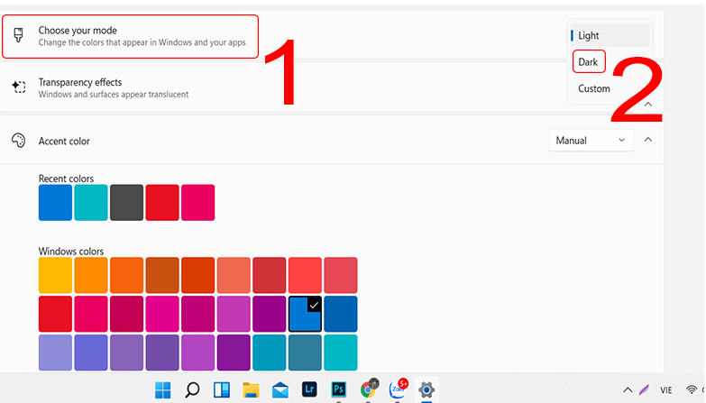 bật Dark Mode trên Windows 3
