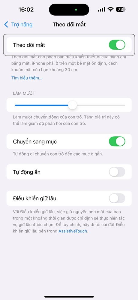 Cách bật tính năng Theo dõi mắt trên iPhone chạy iOS 18 3