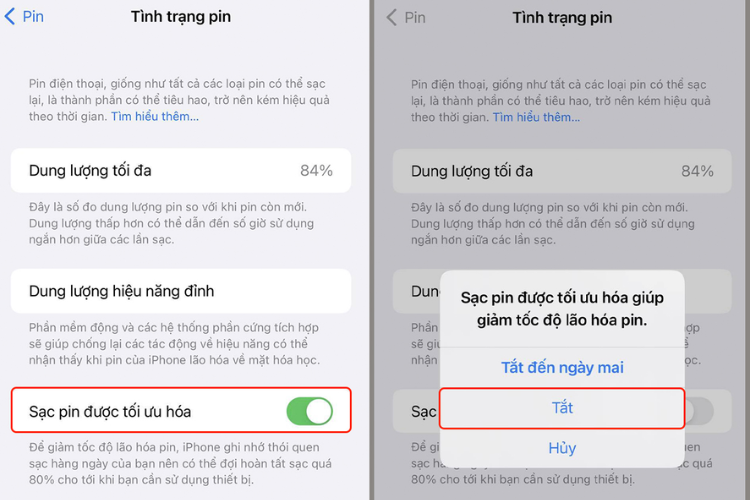 cách bật tối ưu pin sạc iphone 1
