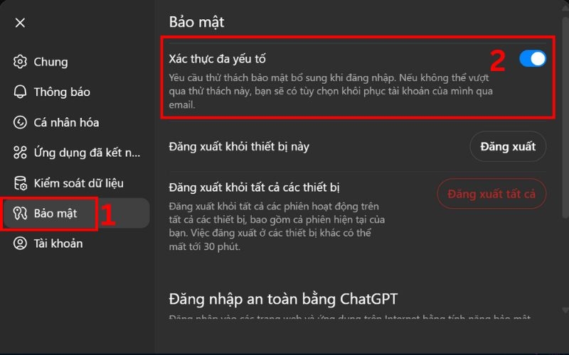 Cách bật xác thực 2 bước trên ChatGPT hình 3