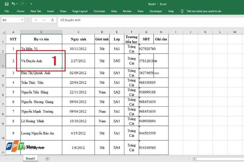 Cách bôi đen hàng cột trong Excel bằng phím tắt ảnh 1