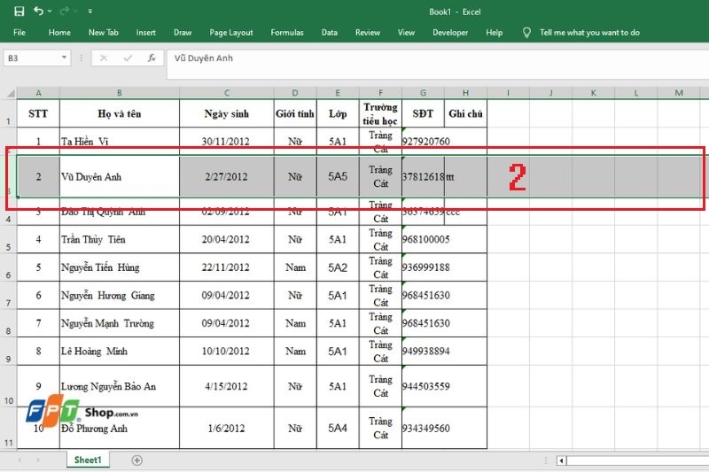 Cách bôi đen hàng cột trong Excel bằng phím tắt ảnh 2