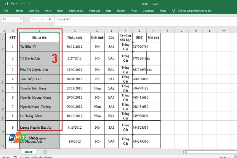 Cách bôi đen hàng cột trong Excel bằng phím tắt ảnh 3