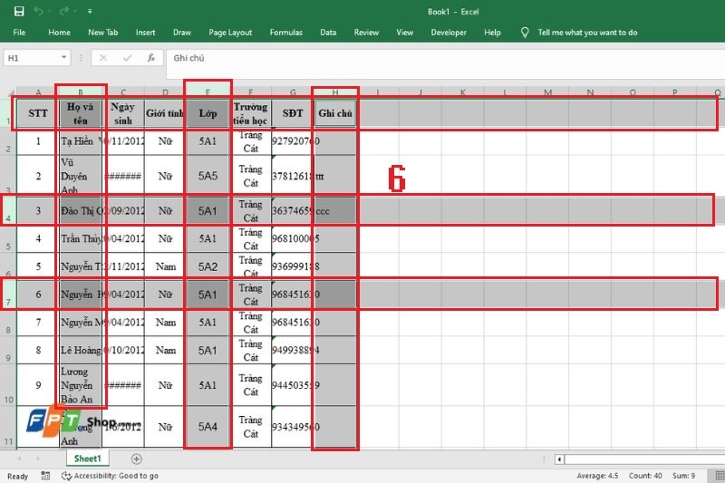 Cách bôi đen hàng cột trong Excel bằng phím tắt ảnh 6