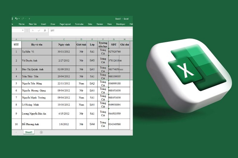 Cách bôi đen hàng cột trong Excel bằng phím tắt ảnh 7
