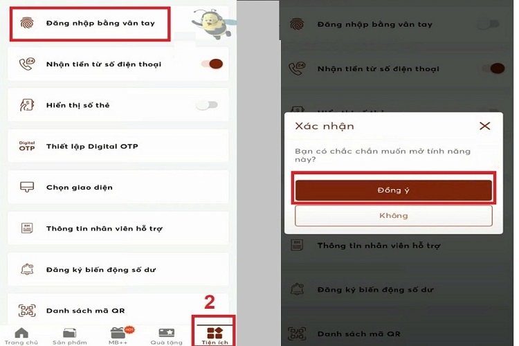Cách cài đặt vân tay trên app MB Bank (Hình 5)
