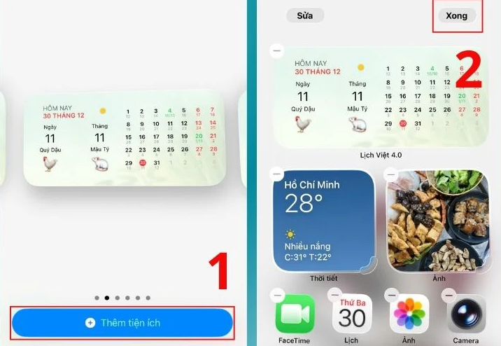 Nhấn Thêm tiện ích rồi chọn Xong để hoàn tất