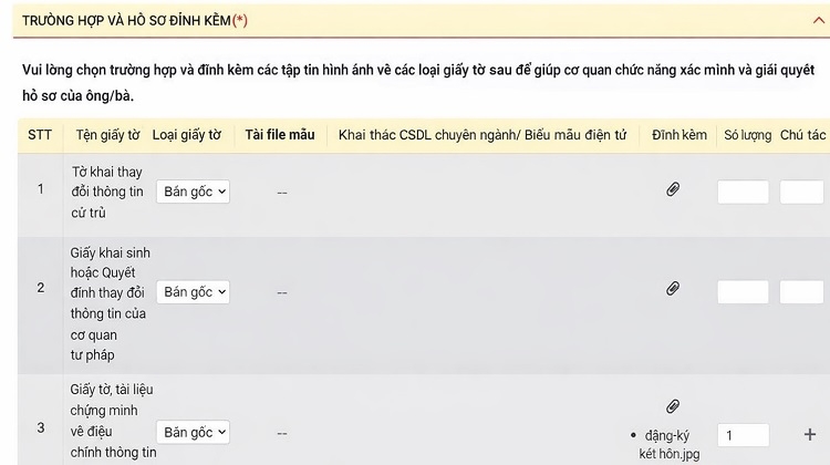 Cách cập nhật tình trạng hôn nhân trên Cổng Dịch vụ công (Hình 7)