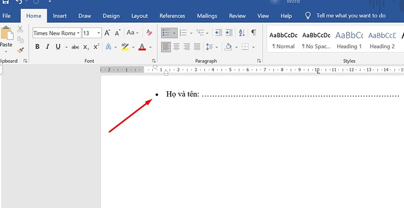 Hướng dẫn cách chấm dòng trong Word (hình 10)