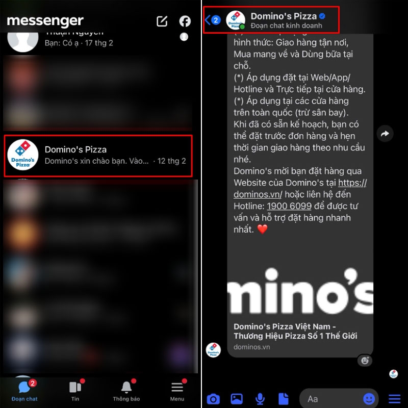 Truy cập Messenger rồi tìm người cần chặn trong danh sách tin nhắn