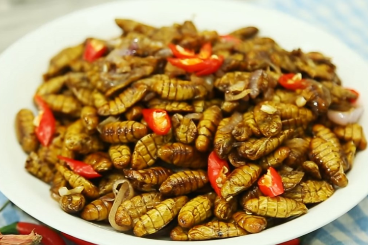 cách chế biến nhộng tằm 3