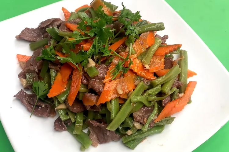 Rau tiến vua xào thịt bò