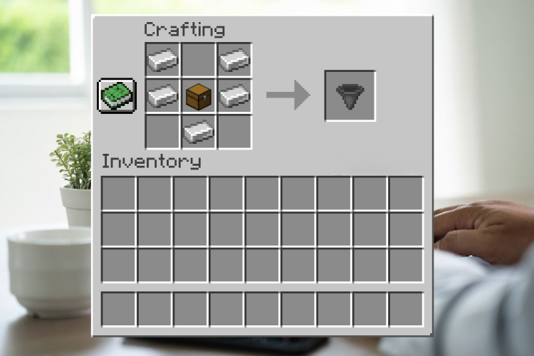 cách chế phễu trong minecraft 2